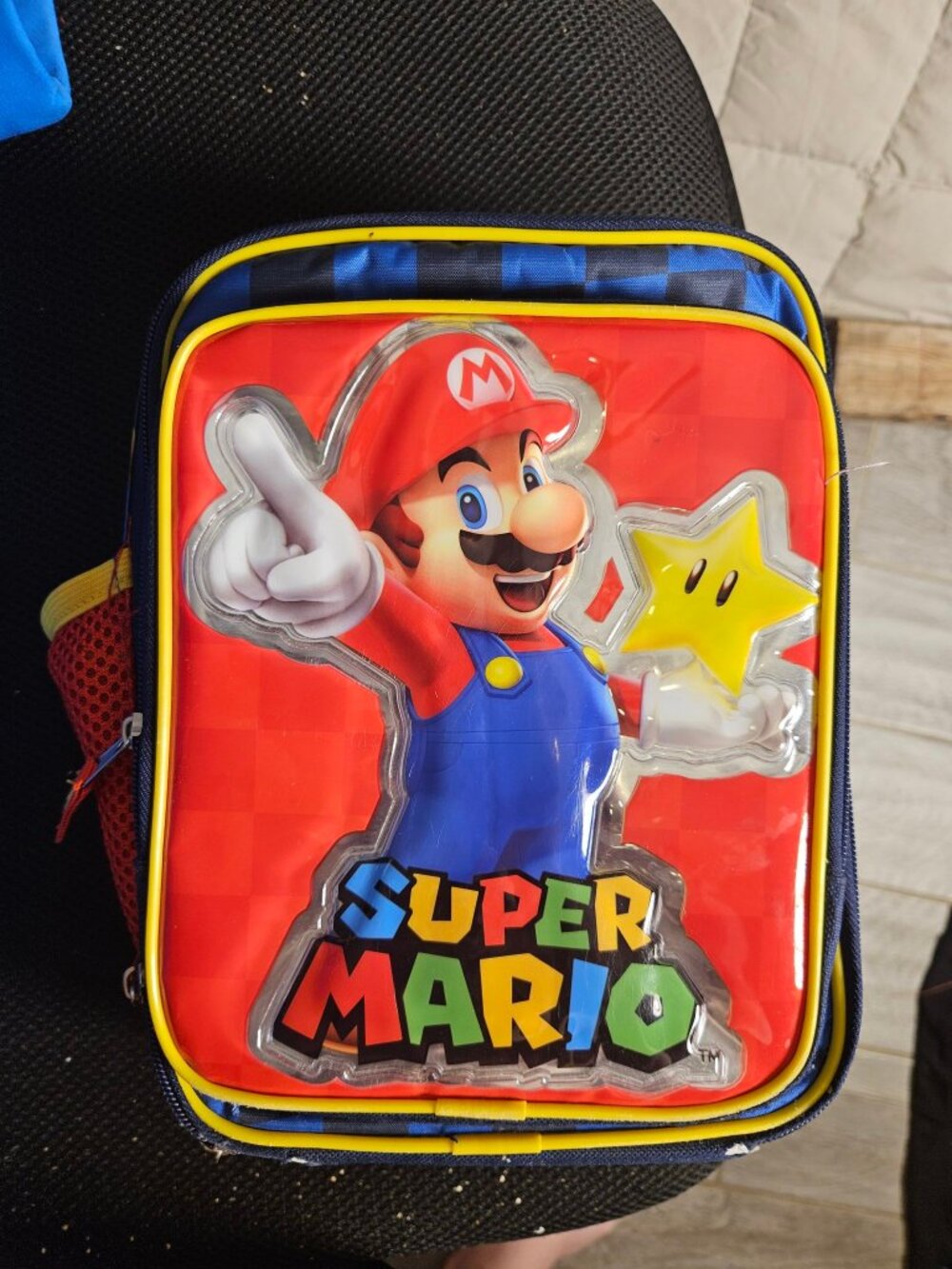 Super Mario Insulated Lunch Box Kids Mario Star Mushroom Print Like New
